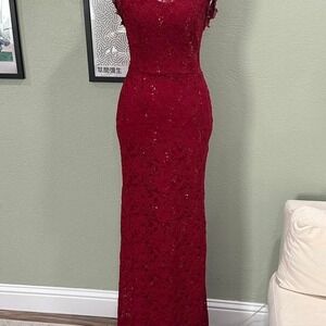 Red Lace Dress Prom Dress, Formal Dress size small